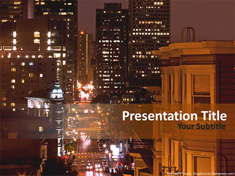City at Night PowerPoint Template