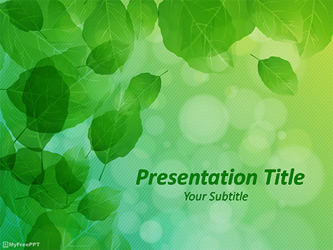 Green Leaves PowerPoint Template - Download Free PowerPoint PPT