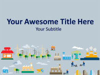 Free Town Building PowerPoint Template - Download Free PowerPoint PPT