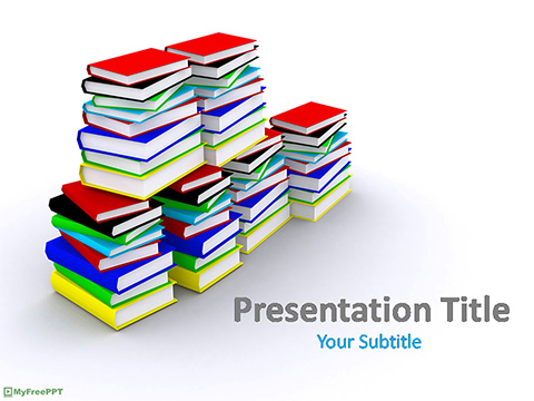Books Stack PowerPoint Template
