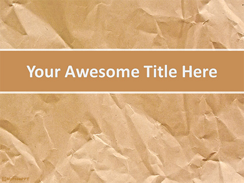 Free Creased Brown Paper PowerPoint Template - Download Free PowerPoint PPT