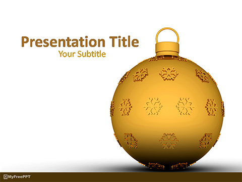 Golden Christmas Bauble PowerPoint Template